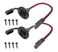 2 Pack SAE Power Socket Sidewall Port Cables YACSEJAO 12AWG 1.3FT/40CM Weatherproof SAE Quick Connect Solar Panel Flush Mount Connector with 8 Screws (SAE-SAE)