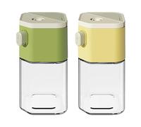 2 Pack Salt Control Bottle, Quantitative Salt Bottle, 0.5g Quantitative Pressed Salt Container Refillable Seasoning Bottle, Salt and Pepper Shakers Push Type, Transparent Glass for Easy Dispensing