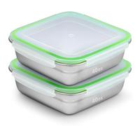 2 Pack Sandwich Containers, 40oz Stainless Steel Sandwich Box with Airtight Lids, Reusable Metal Meal Prep Lunch Boxes, BPA-Free, Dishwasher Safe, Large Capacity Food Storage Containers (Green)