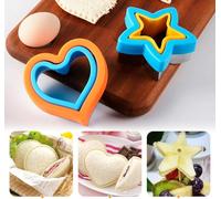 2 Pack Sandwich Cutter，Toddler Sandwich Cutters，Heart Star Shape Sandwichs Mold for DIY Cookie Bread (Heart+Star)