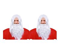 2 Pack Santa Costume Accessory Beard Set Realistic Beards for Men