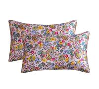 2 Pack Satin Silk Pillowcase Set - Luxurious Silky Paisley Floral Pillow Cases for Hair and Skin - Soft As Silk Pillow Cover with Envelope Closure, Wrinkle-Free & Hypoallergenic C 20*30In(50.8*76cm）