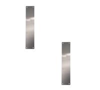 2 Pack Satin Stainless Steel Finger Plates 350x75mm for Durable Protection - Door Protector Plate