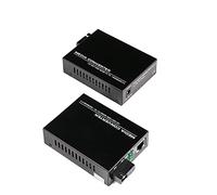 2 Pack SC Single Mode Gigabit Ethernet Media Converter 10/100/1000Mbps Bi-Directional Single-Mode SC Fiber Ethernet Converter up to 20km RJ-45 Port 10/100Base-TX to 100Base-FX 1310-nm