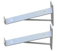 2 Pack Scaffold Board Shelf Brackets with Lips, 90 Degree Right Angle Shelf Supporters Brace Brackets Wall Mounted Shelve Brackets for Living Room Bedroom(White,35cm/13.8in)
