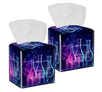 2 pack Science laboratory school chemistry (1) Tissue Box Cover - Tissue Box Holder, Decorative Tissue Box for Vanity Toilet Tank Dresser Night Stand Table Countertop Office Car