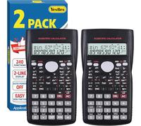 2 Pack Scientific Calculators, 2-Line Large Screen Display 240 Functions Scientific Calculators for Students, Math Algebra Fraction Calculator for High School College School