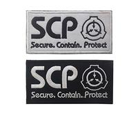 2 Pack SCP Foundation Patch Special Containment Procedures Foundation Logo Embroidered Biker Badge for Bags Vest Jackets