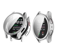2 Pack Screen Protector Case for Samsung Galaxy Watch 7 40mm 44mm, Soft TPU All-Around Protective Cover Drop-proof Bumper Bezel Shell Smartwatch Full Protection Case Accessories (Silver, 44mm)