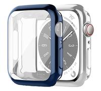 2 Pack Screen Protector Compatible with Apple Watch Case 40mm,Soft TPU Case Full Protection HD Clear Cover for Apple Watch Series 6 Se 5 4 40mm,Dark blue/Transparent
