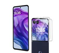 2 Pack Screen Protector for Motorola Moto RAZR 60/Moto Razr 50 + 2 Pack Camera Lens Protector,Scratchproof,Bubble Free,Easy Installation,HD Fingerprint Unlock Full Coverage Flexible TPU Screen
