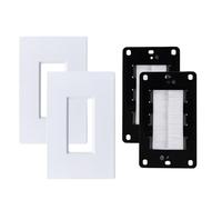 2 Pack Screw less Brush wall plate cable pass through with Brackets - In Wall Cable Management kit - Snap-on Single Gang Wall Cover Plate for Low Voltage Cables - TV Cord Hider for Wall Mounted TV