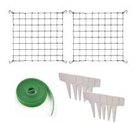 2 Pack Scrog net 4x4 FT Trellis Net for Grow Tent Elastic Net with 8 Hooks for Indoor Plant Growing Tents Garden Plant Climbing Plants Support Each Mesh 64 Cell