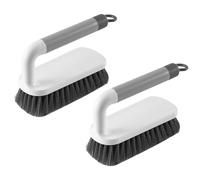 2 Pack Scrub Brush, Scrubbing Cleaning Brushes, Heavy Duty Cleaning Brushes with Handle, for Shower, Bathroom, Carpet, Kitchen and Bathtub Scrubber (Grey)