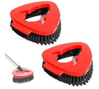 2 Pack Scrubber Head Replacement Compatible with Vileda Turbo Spin Mop System, Stiff Bristle Scrubbing Head Brush Head Scrubber Brush Head for Bathroom Kitchen Swimming Pools Wall Deck