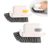 2 Pack Scrubbing Brush, Cleaning Brush with Scraper Tweezers Hand Held Groove Cleaning Tools, Hard Bristle Crevice Cleaning Brush