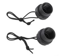 2 Pack Scuba Diving Cap For Din Connector, 5/8-14nps Tank Valve End Cover With Reflective Rope, Black Pa6+gf30% Dust And Water Protector(Black Rope)