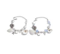 2 Pack Sea Charm Stylish Wristband And Alloy Texture For Fashion Lover For Various Occasions Sea Shell
