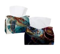 2 pack Sea Turtle Flower Tissue Box, Hotel and Restaurant Paper Towel Box