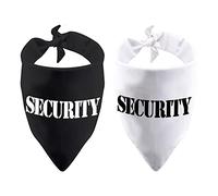2 Pack Security Dog Bandana Guard Dog Bandana Security Scarf Over The Collar Gift (S-ecurity)