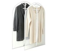 2 Pack See-Through Organza Garment Bags, 60 x 110cm Breathable Zip-Fastened Clothes Protectors, Hanging Dust Covers for Garment Storage (white)