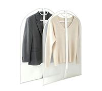 2 Pack See-Through Organza Garment Bags, 60 x 90cm Breathable Zip-Fastened Clothes Protectors, Hanging Dust Covers for Garment Storage (white)