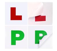 2 Pack Self Adhesive Red L Plate & Green P Plate, New Driver L and P Plates, Super Thin Self Cling Stick on Plates for New Drivers Automotive Internship Newbies