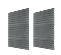 2 Pack Self Adhesive Window Blinds No Drilling, 150 x 90cm No Drill Blinds Stick on Curtains Blinds，Non-woven Fabric Temporary Blackout Blinds for Patio Doors Kitchen Bathroom Bedroom (Gray)