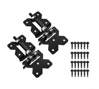 2 Pack Self Closing Gate Hinge, Carbon Steel Heavy Duty Adjustable 90 Degree Gate Hinges Hardware Kit for Vinyl Wood Fences
