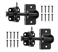 2 Pack Self Locking Gate Latch for Wooden Fence, Heavy Duty Carbon Steel Gravity Auto Gate Latch, Outdoor Privacy Fence Door Catch Hardware for Wood Gates, Pool & Yard