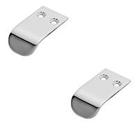 2 Pack | Semi-Concealed Cabinet Finger Pull Handle - 12mm Fixing Centres- Polished Chrome | Cabinet Pull Handle - Wardrobe Cupboard Door Handle - Suitable for Lightweight Internal Doors