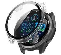 [2-Pack] Senter Case Cover for Garmin Forerunner 965 case, Hard PC Bumper Tempered Glass Anti Protective Case Compatible with Garmin Forerunner 965 Smart Watch