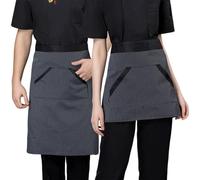 2 Pack Server Aprons with Pockets, Waitress Waiter Apron for Women Men, Restaurant, Coffee, BartenderBlack+Black A,One Size