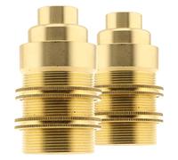(2 Pack) SES E14 Small Edison Screw Lampholder with Two Shade Rings and 10mm Entry in Raw Brass
