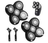 2 Pack Shaver Replacement Heads, 5D Shaver Replacement Blades Compatible with Freebird Head Shaver, Universal 5 Blades Shaver Head for Men Freedom Shaving, Head and Face Electric Razor Shaver Heads