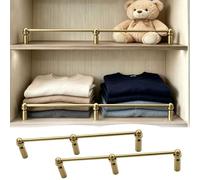 2 Pack Shelf Guard Rail for Cabinet Fence, Brass Tipping Gallery Rails Set 8 14 20 28 32 36 38 in, Customizable Floating Shelves Railing Bar