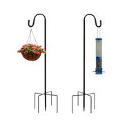 2 Pack Shepherds Crook Hooks for Garden Lights, 120CM Metal Stake Stand Hook for Solar Lights, Lanterns, Plant Basket