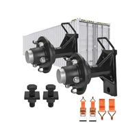 2 Pack Shipping Container Wheel with 6 Lug Bolt-On Spindle, Heavy Duty Shipping Container Axle with Handle, Shipping Container Accessory with Ratchet Strap for Up to 13.7m, 3175kg Capacity (6 Lug)