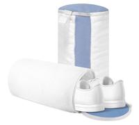 2 Pack Shoe Wash Bags - Laundry Bags for Washing Shoes in the Washing Machine with Adjustable Shoe Stretchers, Hidden Zipper, Reusable Mesh Bags for Sneakers - White