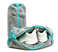 2-Pack Shoe Wash Laundry Bag, Self-Lock Zipper for Washer Dryer, Gray | 2-pack durable mesh shoe wash bags. Secure self-lock zipper. Anti-scratch, washer-dryer safe, fits most footwear.
