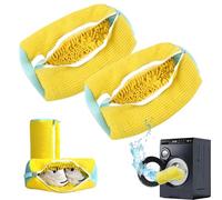 2 Pack Shoe Washing Machine Bag Shoe Trainer Washing Machine Bag Mesh Laundry Bags Shoe Bags for Travel Reusable Shoe Cleaning Bag for All Shoe Sizes (Yellow)