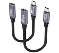 2 Pack Short USB C Extension Cable (20Gbps/240W/4K@60Hz/10 inch), USB 3.2 Gen 2,Usbc Extension Cable Compatible with iPhone 17 16 15,Pixel PSVR2 , MacBook, Docking Station, Monitor, eGPU, SSD