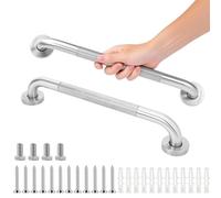 2-Pack Shower Grab Bars & Bathtub Safety Handles - 304 Stainless Steel Textured Non-Slip Assist Rails for Seniors & Mobility Support - Anti-Fall Bathroom Support for Tub, Shower & Toilet Area, 24 Inch
