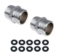 2 Pack Shower Hose Extension 1/2 Inch Shower Hose Connector,Threaded Pipe Connection Male Threaded Connector Accessories