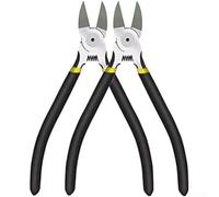 2 Pack Side Cutter Wire Flush Cutters with Ergonomic Anti Slip Handle and Spring Loaded Automatic Reset for Ease of Use in Crafting Electrical Wire and Cable Ties 6 Inch