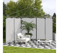 Outsunny 3x3(m) or 3x6m Pop Up Gazebo Side Panels, with Zipped Doors, Beige - Light Grey - Oxford fabric - 295W x 195Hcm