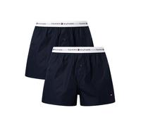Tommy Hilfiger Mens 2 Pack Signature Logo Woven Boxer Shorts Navy - Small