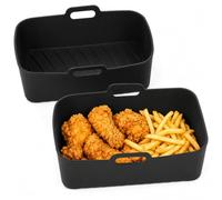 2 Pack Silicone Air Fryer Liners, Reusable Oven Tray, Universal Air Fryer Mat, Compatible with Tower T17088, Keplin, EMtronics, for Air Fryer, Oven, Microwave