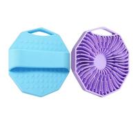 2 Pack Silicone Body Scrubber, Soft Silicone Body Shower Scrubber Loofah Brush Set, Non-Slip Handheld Gentle Exfoliator Skin Care Cleansing Massager Shower Brushes for Men Women All Skin Type