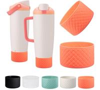[2-Pack] Silicone Boot for Owala Sway FreeSip 30oz & 40oz Bottle - Non-Slip Protective Sleeve, Shockproof Base Cover, Perfect Fit for Owala Free Sip Bottom Protector (Nectarine Orange)